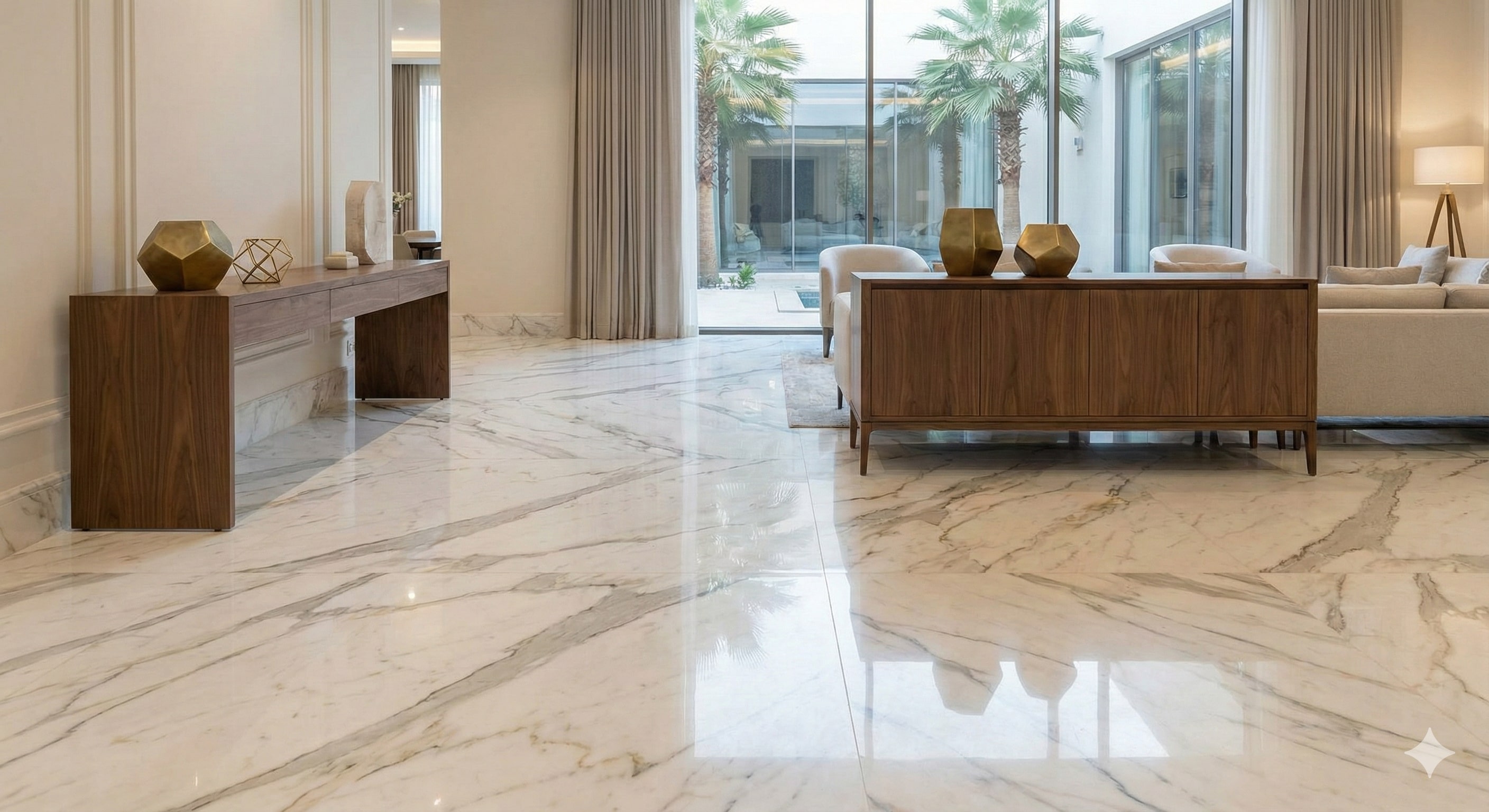 Luxury marble flooring