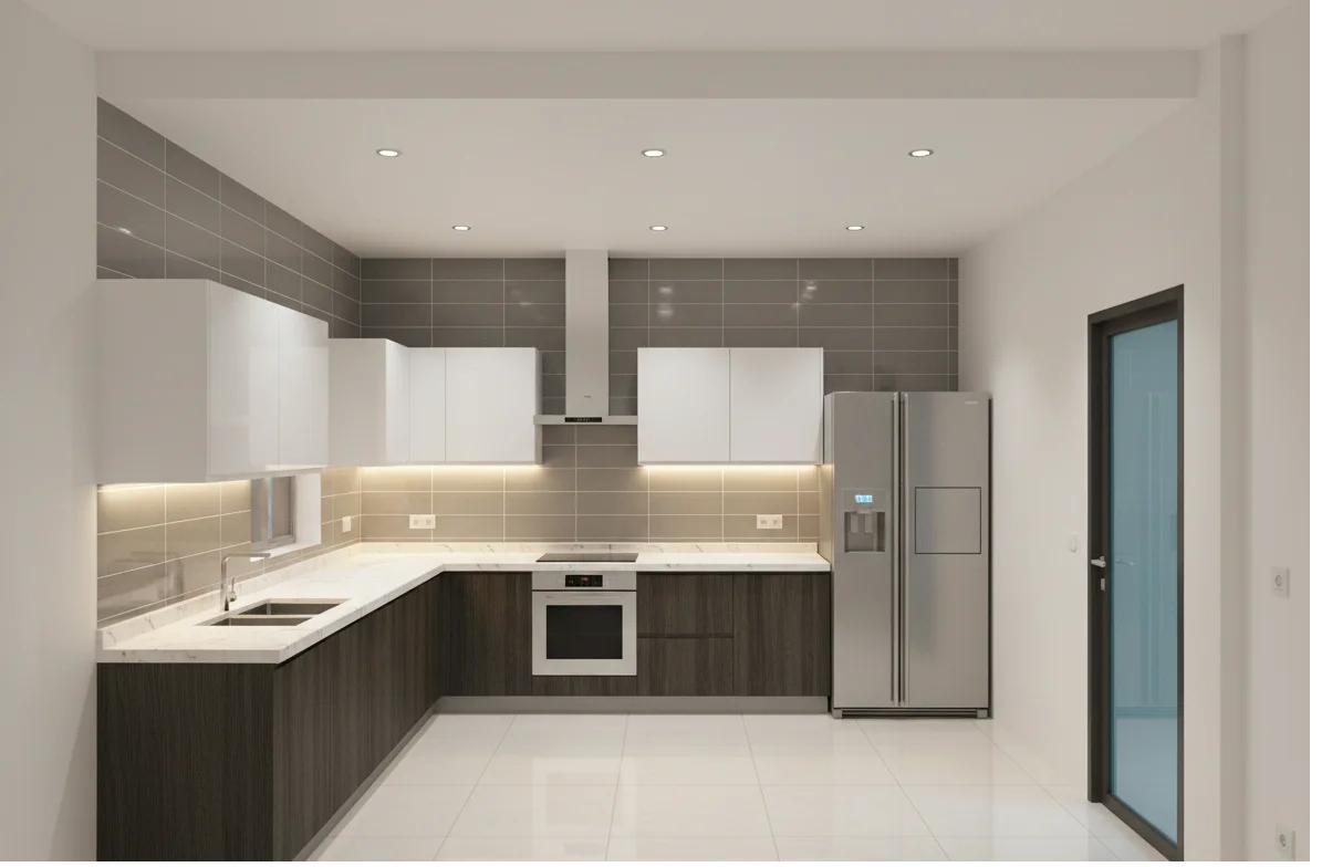 Functional apartment kitchen design